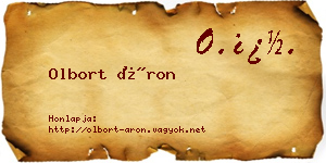 Olbort Áron névjegykártya